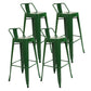 Industrial Bar and Counter Stool Metal Square Stool with 4 Legs Green 4 Piece Set Clearhalo 'Bar Furniture' 'Bar Stools' 'bar_stools' 'furn' 'furn_bar_stools' 'Furniture' 'furniture_bar_stools' 'Kitchen & Dining Furniture' 4780324