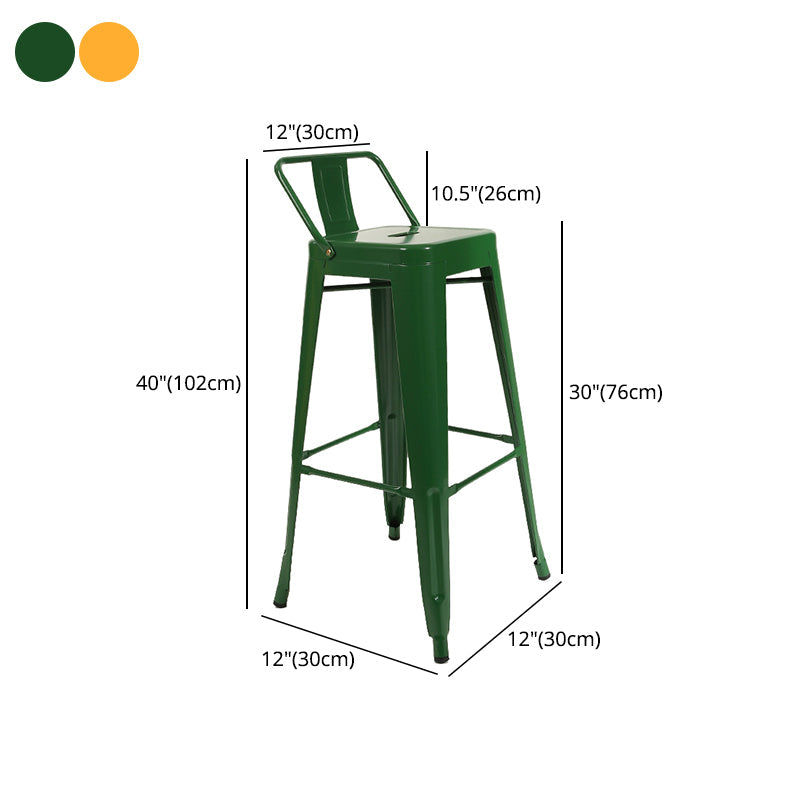 Industrial Bar and Counter Stool Metal Square Stool with 4 Legs Clearhalo 'Bar Furniture' 'Bar Stools' 'bar_stools' 'furn' 'furn_bar_stools' 'Furniture' 'furniture_bar_stools' 'Kitchen & Dining Furniture' 4780326