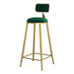 Glam Round Bar and Counter Stool Low Back Stool with 4 Gold Legs Green 1 Piece Clearhalo 'Bar Furniture' 'Bar Stools' 'bar_stools' 'furn' 'furn_bar_stools' 'Furniture' 'furniture_bar_stools' 'Kitchen & Dining Furniture' 4780339