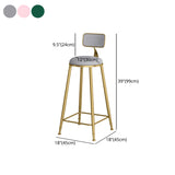 Glam Round Bar and Counter Stool Low Back Stool with 4 Gold Legs Clearhalo 'Bar Furniture' 'Bar Stools' 'bar_stools' 'furn' 'furn_bar_stools' 'Furniture' 'furniture_bar_stools' 'Kitchen & Dining Furniture' 4780343