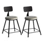 Industrial Bar and Counter Stool Metal Stool with Black Base Grey 2 Piece Set Short Stool(18"H) Clearhalo 'Bar Furniture' 'Bar Stools' 'bar_stools' 'furn' 'furn_bar_stools' 'Furniture' 'furniture_bar_stools' 'Kitchen & Dining Furniture' 4780346
