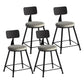 Industrial Bar and Counter Stool Metal Stool with Black Base Grey 4 Piece Set Short Stool(18"H) Clearhalo 'Bar Furniture' 'Bar Stools' 'bar_stools' 'furn' 'furn_bar_stools' 'Furniture' 'furniture_bar_stools' 'Kitchen & Dining Furniture' 4780348