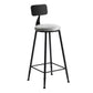 Industrial Bar and Counter Stool Metal Stool with Black Base Grey 1 Piece Bar Stool(30"H) Clearhalo 'Bar Furniture' 'Bar Stools' 'bar_stools' 'furn' 'furn_bar_stools' 'Furniture' 'furniture_bar_stools' 'Kitchen & Dining Furniture' 4780350