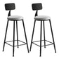 Industrial Bar and Counter Stool Metal Stool with Black Base Grey 2 Piece Set Bar Stool(30"H) Clearhalo 'Bar Furniture' 'Bar Stools' 'bar_stools' 'furn' 'furn_bar_stools' 'Furniture' 'furniture_bar_stools' 'Kitchen & Dining Furniture' 4780352
