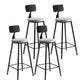 Industrial Bar and Counter Stool Metal Stool with Black Base Grey 4 Piece Set Bar Stool(30"H) Clearhalo 'Bar Furniture' 'Bar Stools' 'bar_stools' 'furn' 'furn_bar_stools' 'Furniture' 'furniture_bar_stools' 'Kitchen & Dining Furniture' 4780354