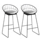 Industrial Bar and Counter Stool Metal Stool with Black Base Light Gray 2 Piece Set Bar Stool(30"H) Clearhalo 'Bar Furniture' 'Bar Stools' 'bar_stools' 'furn' 'furn_bar_stools' 'Furniture' 'furniture_bar_stools' 'Kitchen & Dining Furniture' 4780359