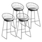 Industrial Bar and Counter Stool Metal Stool with Black Base Light Gray 4 Piece Set Bar Stool(30"H) Clearhalo 'Bar Furniture' 'Bar Stools' 'bar_stools' 'furn' 'furn_bar_stools' 'Furniture' 'furniture_bar_stools' 'Kitchen & Dining Furniture' 4780360