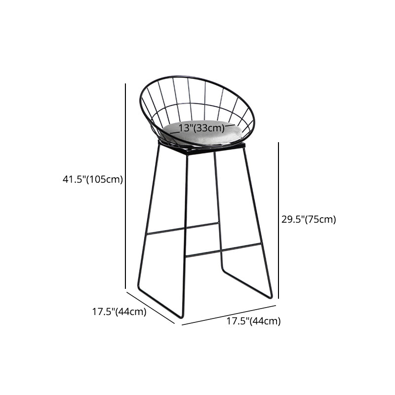 Industrial Bar and Counter Stool Metal Stool with Black Base Clearhalo 'Bar Furniture' 'Bar Stools' 'bar_stools' 'furn' 'furn_bar_stools' 'Furniture' 'furniture_bar_stools' 'Kitchen & Dining Furniture' 4780364