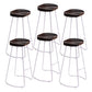 Industrial Bar and Counter Stool Solid Wood Stool with White Base Brown 6 Piece Set Sled Clearhalo 'Bar Furniture' 'Bar Stools' 'bar_stools' 'furn' 'furn_bar_stools' 'Furniture' 'furniture_bar_stools' 'Kitchen & Dining Furniture' 4780369