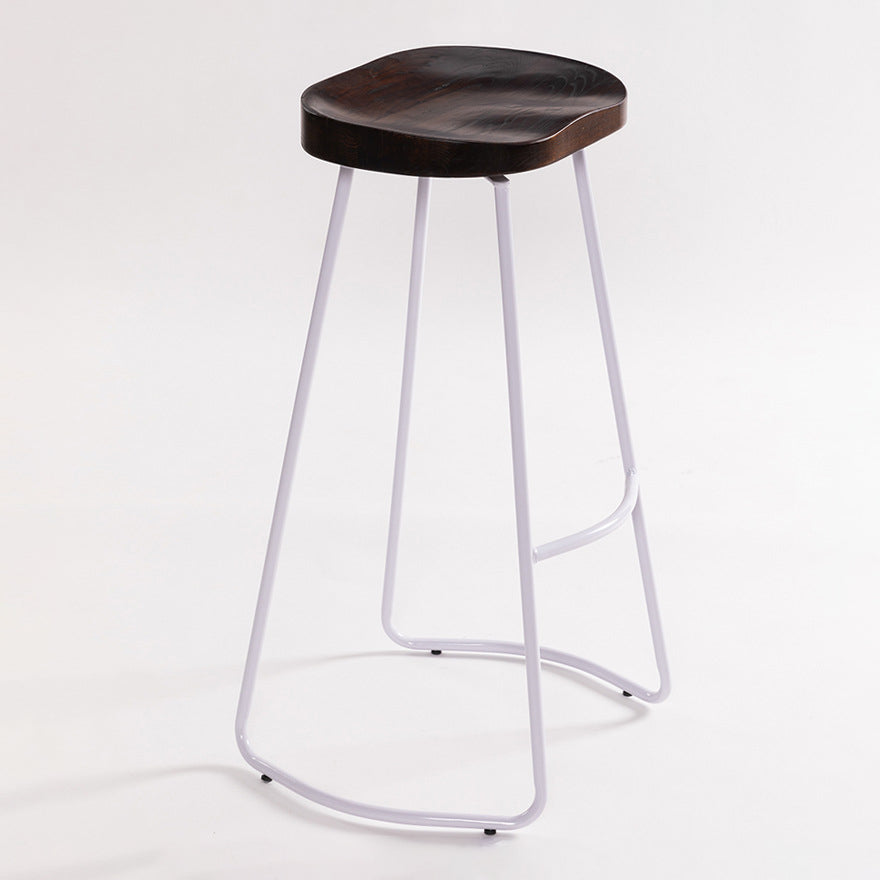 Industrial Bar and Counter Stool Solid Wood Stool with White Base Clearhalo 'Bar Furniture' 'Bar Stools' 'bar_stools' 'furn' 'furn_bar_stools' 'Furniture' 'furniture_bar_stools' 'Kitchen & Dining Furniture' 4780370