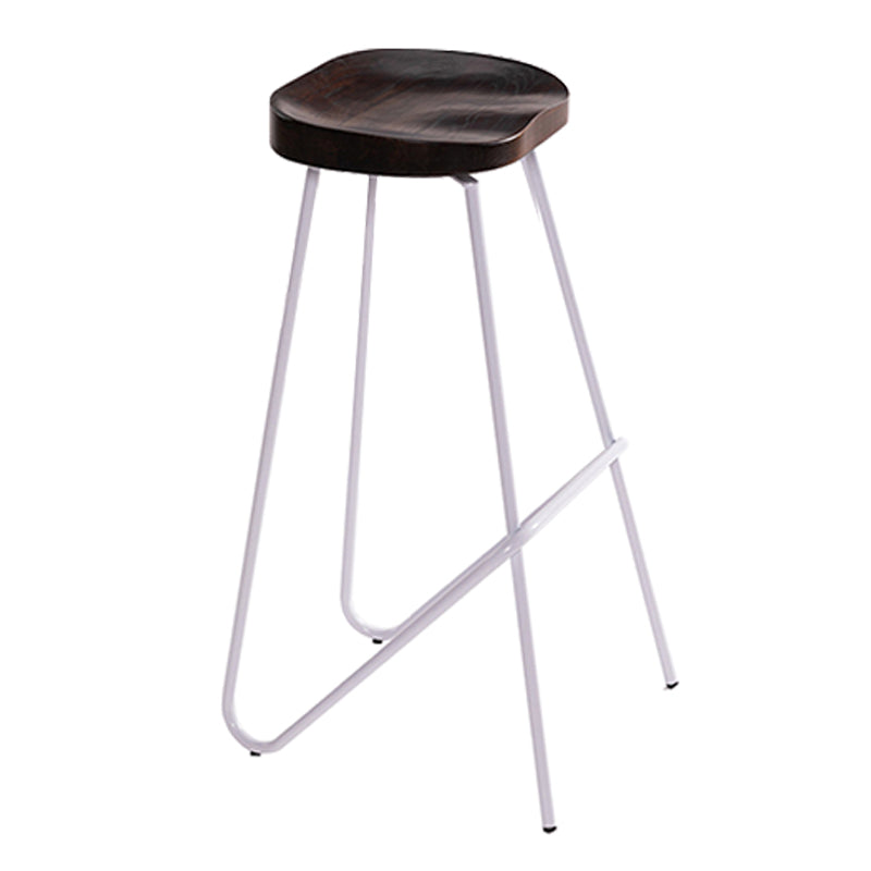 Industrial Bar and Counter Stool Solid Wood Stool with White Base Clearhalo 'Bar Furniture' 'Bar Stools' 'bar_stools' 'furn' 'furn_bar_stools' 'Furniture' 'furniture_bar_stools' 'Kitchen & Dining Furniture' 4780371