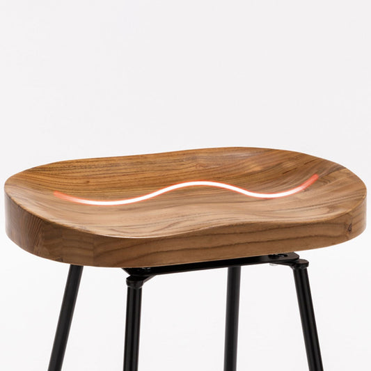 Industrial Bar and Counter Stool Solid Wood Stool with White Base Clearhalo 'Bar Furniture' 'Bar Stools' 'bar_stools' 'furn' 'furn_bar_stools' 'Furniture' 'furniture_bar_stools' 'Kitchen & Dining Furniture' 4780373