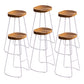 Industrial Bar and Counter Stool Solid Wood Stool with White Base Natural 6 Piece Set Sled Clearhalo 'Bar Furniture' 'Bar Stools' 'bar_stools' 'furn' 'furn_bar_stools' 'Furniture' 'furniture_bar_stools' 'Kitchen & Dining Furniture' 4780374