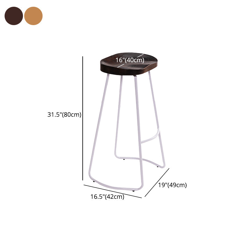 Industrial Bar and Counter Stool Solid Wood Stool with White Base Clearhalo 'Bar Furniture' 'Bar Stools' 'bar_stools' 'furn' 'furn_bar_stools' 'Furniture' 'furniture_bar_stools' 'Kitchen & Dining Furniture' 4780376