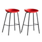 Industrial Metal Kitchen Dining Room Armless Stool Low Back Bar Stool Red 2 Piece Set Clearhalo 'Bar Furniture' 'Bar Stools' 'bar_stools' 'furn' 'furn_bar_stools' 'Furniture' 'furniture_bar_stools' 'Kitchen & Dining Furniture' 4780387