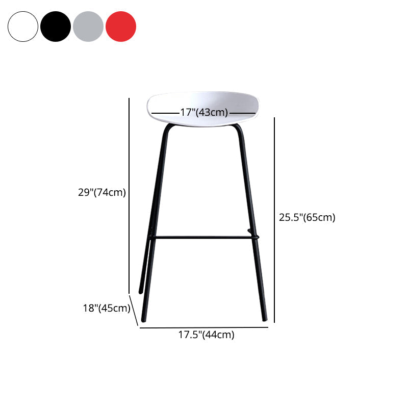 Industrial Metal Kitchen Dining Room Armless Stool Low Back Bar Stool Clearhalo 'Bar Furniture' 'Bar Stools' 'bar_stools' 'furn' 'furn_bar_stools' 'Furniture' 'furniture_bar_stools' 'Kitchen & Dining Furniture' 4780393