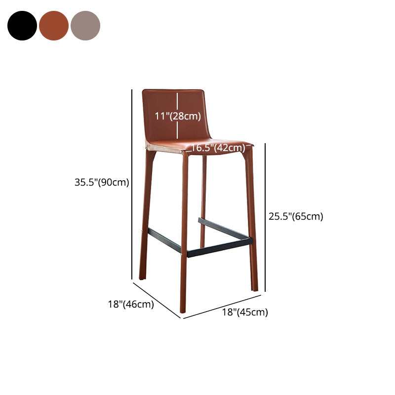 Contemporary Bar and Counter Stool Low Back Stool with 4 Legs Clearhalo 'Bar Furniture' 'Bar Stools' 'bar_stools' 'furn' 'furn_bar_stools' 'Furniture' 'furniture_bar_stools' 'Kitchen & Dining Furniture' 4780406