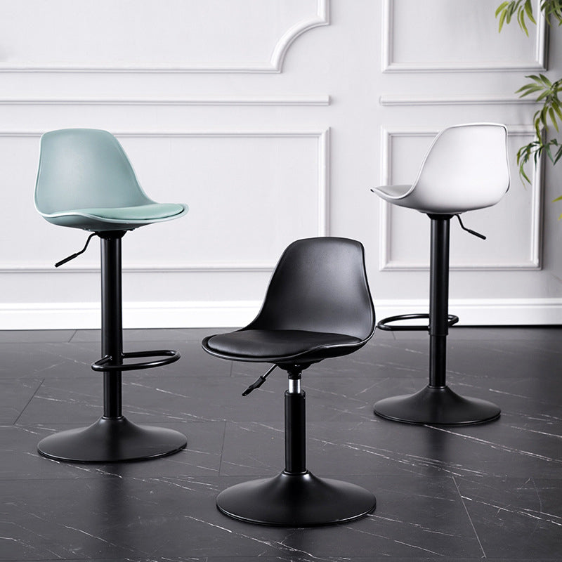 Metal Contemporary Kitchen Dining Room Armless Stool Adjustable Height Barstool Clearhalo 'Bar Furniture' 'Bar Stools' 'bar_stools' 'furn' 'furn_bar_stools' 'Furniture' 'furniture_bar_stools' 'Kitchen & Dining Furniture' 4780408