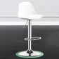 Metal Contemporary Kitchen Dining Room Armless Stool Adjustable Height Barstool White Silver 1 Piece Clearhalo 'Bar Furniture' 'Bar Stools' 'bar_stools' 'furn' 'furn_bar_stools' 'Furniture' 'furniture_bar_stools' 'Kitchen & Dining Furniture' 4780421