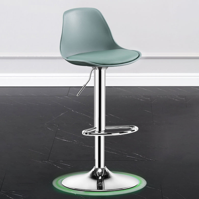 Metal Contemporary Kitchen Dining Room Armless Stool Adjustable Height Barstool Green Silver 1 Piece Clearhalo 'Bar Furniture' 'Bar Stools' 'bar_stools' 'furn' 'furn_bar_stools' 'Furniture' 'furniture_bar_stools' 'Kitchen & Dining Furniture' 4780425