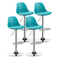 Metal Contemporary Kitchen Dining Room Armless Stool Adjustable Height Barstool Lake Blue Silver 4 Piece Set Clearhalo 'Bar Furniture' 'Bar Stools' 'bar_stools' 'furn' 'furn_bar_stools' 'Furniture' 'furniture_bar_stools' 'Kitchen & Dining Furniture' 4780430