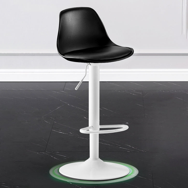 Metal Contemporary Kitchen Dining Room Armless Stool Adjustable Height Barstool Black White 1 Piece Clearhalo 'Bar Furniture' 'Bar Stools' 'bar_stools' 'furn' 'furn_bar_stools' 'Furniture' 'furniture_bar_stools' 'Kitchen & Dining Furniture' 4780431
