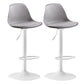 Metal Contemporary Kitchen Dining Room Armless Stool Adjustable Height Barstool Grey White 2 Piece Set Clearhalo 'Bar Furniture' 'Bar Stools' 'bar_stools' 'furn' 'furn_bar_stools' 'Furniture' 'furniture_bar_stools' 'Kitchen & Dining Furniture' 4780435