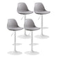 Metal Contemporary Kitchen Dining Room Armless Stool Adjustable Height Barstool Grey White 4 Piece Set Clearhalo 'Bar Furniture' 'Bar Stools' 'bar_stools' 'furn' 'furn_bar_stools' 'Furniture' 'furniture_bar_stools' 'Kitchen & Dining Furniture' 4780436