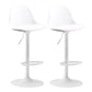 Metal Contemporary Kitchen Dining Room Armless Stool Adjustable Height Barstool White White 2 Piece Set Clearhalo 'Bar Furniture' 'Bar Stools' 'bar_stools' 'furn' 'furn_bar_stools' 'Furniture' 'furniture_bar_stools' 'Kitchen & Dining Furniture' 4780438
