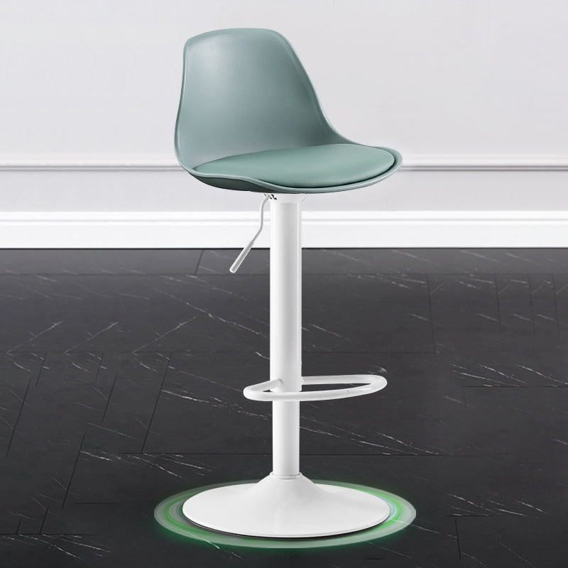 Metal Contemporary Kitchen Dining Room Armless Stool Adjustable Height Barstool Green White 1 Piece Clearhalo 'Bar Furniture' 'Bar Stools' 'bar_stools' 'furn' 'furn_bar_stools' 'Furniture' 'furniture_bar_stools' 'Kitchen & Dining Furniture' 4780440