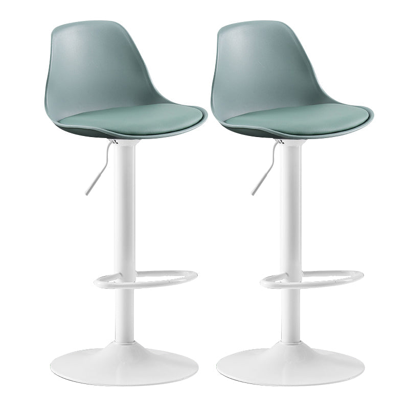 Metal Contemporary Kitchen Dining Room Armless Stool Adjustable Height Barstool Green White 2 Piece Set Clearhalo 'Bar Furniture' 'Bar Stools' 'bar_stools' 'furn' 'furn_bar_stools' 'Furniture' 'furniture_bar_stools' 'Kitchen & Dining Furniture' 4780441