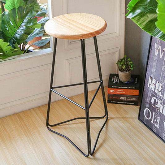 Contemporary Bar and Counter Stool Backless Stool with Metal Base Clearhalo 'Bar Furniture' 'Bar Stools' 'bar_stools' 'furn' 'furn_bar_stools' 'Furniture' 'furniture_bar_stools' 'Kitchen & Dining Furniture' 4780459