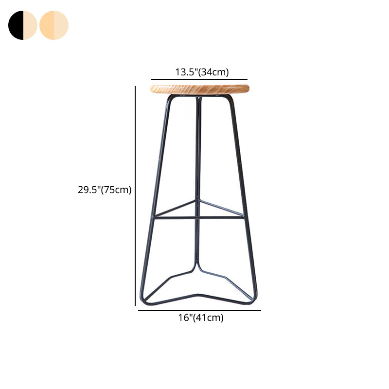 Contemporary Bar and Counter Stool Backless Stool with Metal Base Clearhalo 'Bar Furniture' 'Bar Stools' 'bar_stools' 'furn' 'furn_bar_stools' 'Furniture' 'furniture_bar_stools' 'Kitchen & Dining Furniture' 4780462