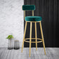 Scandinavian Upholstered Bar Stools Luxury Counter Stools with Metal Legs Blue 1 Piece Clearhalo 'Bar Furniture' 'Bar Stools' 'bar_stools' 'furn' 'furn_bar_stools' 'Furniture' 'furniture_bar_stools' 'Kitchen & Dining Furniture' 4780464