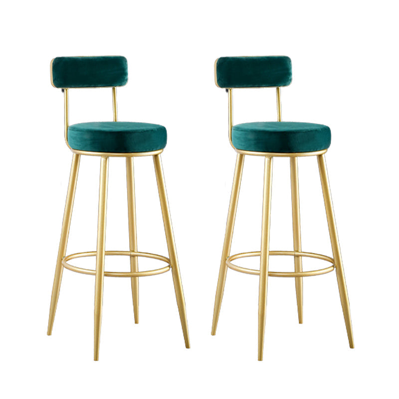 Scandinavian Upholstered Bar Stools Luxury Counter Stools with Metal Legs Blue 2 Piece Set Clearhalo 'Bar Furniture' 'Bar Stools' 'bar_stools' 'furn' 'furn_bar_stools' 'Furniture' 'furniture_bar_stools' 'Kitchen & Dining Furniture' 4780466