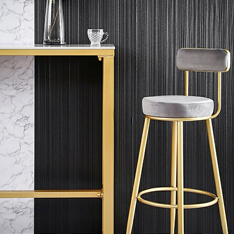 Scandinavian Upholstered Bar Stools Luxury Counter Stools with Metal Legs Clearhalo 'Bar Furniture' 'Bar Stools' 'bar_stools' 'furn' 'furn_bar_stools' 'Furniture' 'furniture_bar_stools' 'Kitchen & Dining Furniture' 4780470