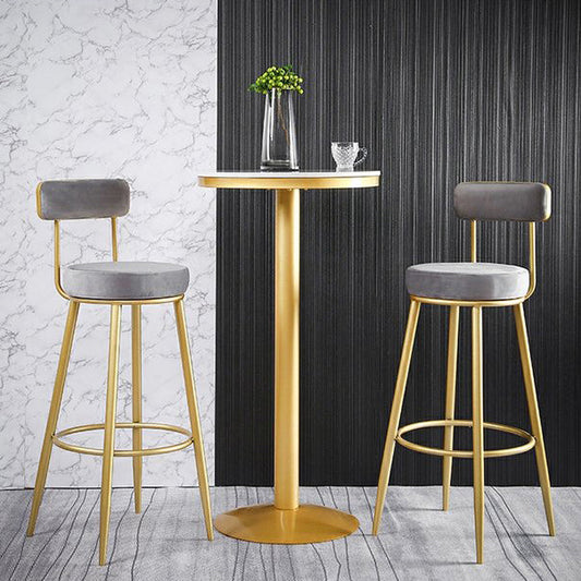 Scandinavian Upholstered Bar Stools Luxury Counter Stools with Metal Legs Clearhalo 'Bar Furniture' 'Bar Stools' 'bar_stools' 'furn' 'furn_bar_stools' 'Furniture' 'furniture_bar_stools' 'Kitchen & Dining Furniture' 4780475
