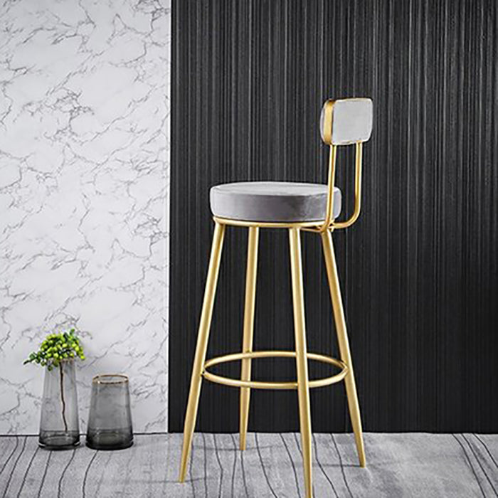 Scandinavian Upholstered Bar Stools Luxury Counter Stools with Metal Legs Clearhalo 'Bar Furniture' 'Bar Stools' 'bar_stools' 'furn' 'furn_bar_stools' 'Furniture' 'furniture_bar_stools' 'Kitchen & Dining Furniture' 4780477