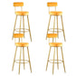 Scandinavian Upholstered Bar Stools Luxury Counter Stools with Metal Legs Yellow 4 Piece Set Clearhalo 'Bar Furniture' 'Bar Stools' 'bar_stools' 'furn' 'furn_bar_stools' 'Furniture' 'furniture_bar_stools' 'Kitchen & Dining Furniture' 4780485