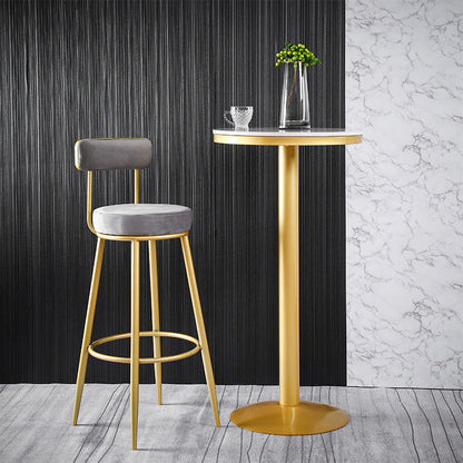 Scandinavian Upholstered Bar Stools Luxury Counter Stools with Metal Legs Blackish Green 1 Piece Clearhalo 'Bar Furniture' 'Bar Stools' 'bar_stools' 'furn' 'furn_bar_stools' 'Furniture' 'furniture_bar_stools' 'Kitchen & Dining Furniture' 4780486