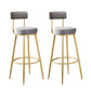 Scandinavian Upholstered Bar Stools Luxury Counter Stools with Metal Legs Blackish Green 2 Piece Set Clearhalo 'Bar Furniture' 'Bar Stools' 'bar_stools' 'furn' 'furn_bar_stools' 'Furniture' 'furniture_bar_stools' 'Kitchen & Dining Furniture' 4780487