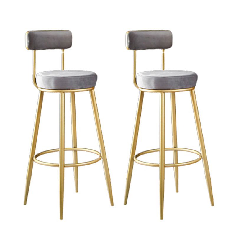 Scandinavian Upholstered Bar Stools Luxury Counter Stools with Metal Legs Blackish Green 2 Piece Set Clearhalo 'Bar Furniture' 'Bar Stools' 'bar_stools' 'furn' 'furn_bar_stools' 'Furniture' 'furniture_bar_stools' 'Kitchen & Dining Furniture' 4780487