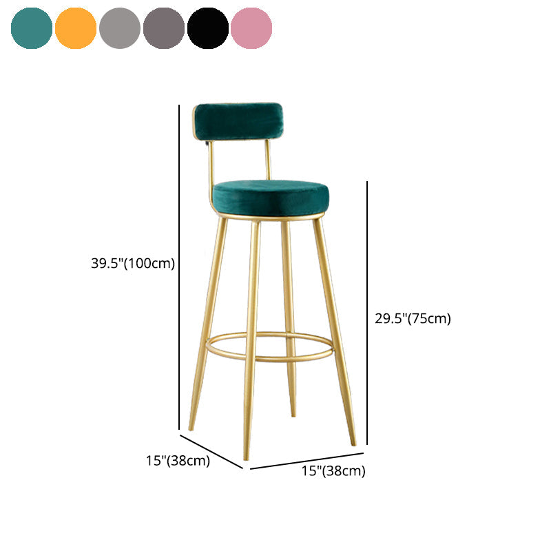 Scandinavian Upholstered Bar Stools Luxury Counter Stools with Metal Legs Clearhalo 'Bar Furniture' 'Bar Stools' 'bar_stools' 'furn' 'furn_bar_stools' 'Furniture' 'furniture_bar_stools' 'Kitchen & Dining Furniture' 4780489