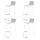 Modern Style Plastic Armless Stools Low Back Counter Stools with Metal Base White 4 Piece Set Clearhalo 'Bar Furniture' 'Bar Stools' 'bar_stools' 'furn' 'furn_bar_stools' 'Furniture' 'furniture_bar_stools' 'Kitchen & Dining Furniture' 4780500