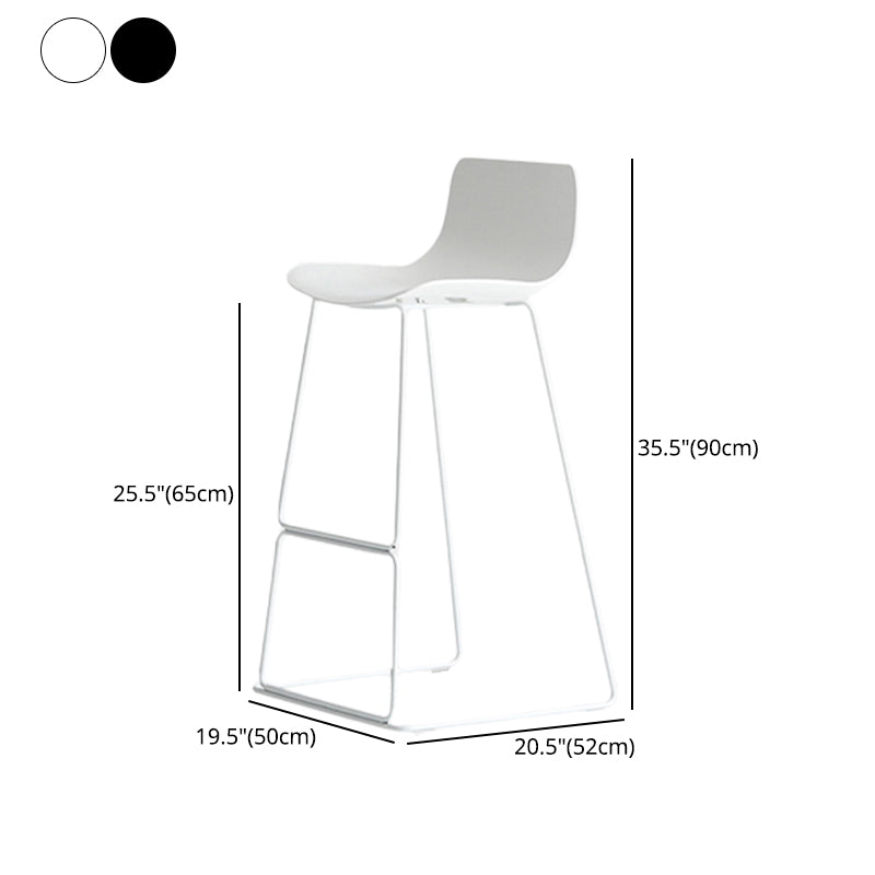 Modern Style Plastic Armless Stools Low Back Counter Stools with Metal Base Clearhalo 'Bar Furniture' 'Bar Stools' 'bar_stools' 'furn' 'furn_bar_stools' 'Furniture' 'furniture_bar_stools' 'Kitchen & Dining Furniture' 4780512