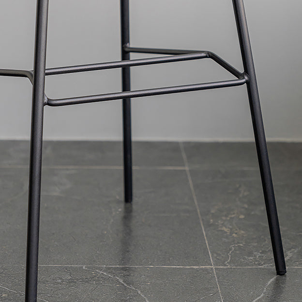 Minimalist Style Leather Counter Stool Low Back Stools with Metal Legs Clearhalo 'Bar Furniture' 'Bar Stools' 'bar_stools' 'furn' 'furn_bar_stools' 'Furniture' 'furniture_bar_stools' 'Kitchen & Dining Furniture' 4780523