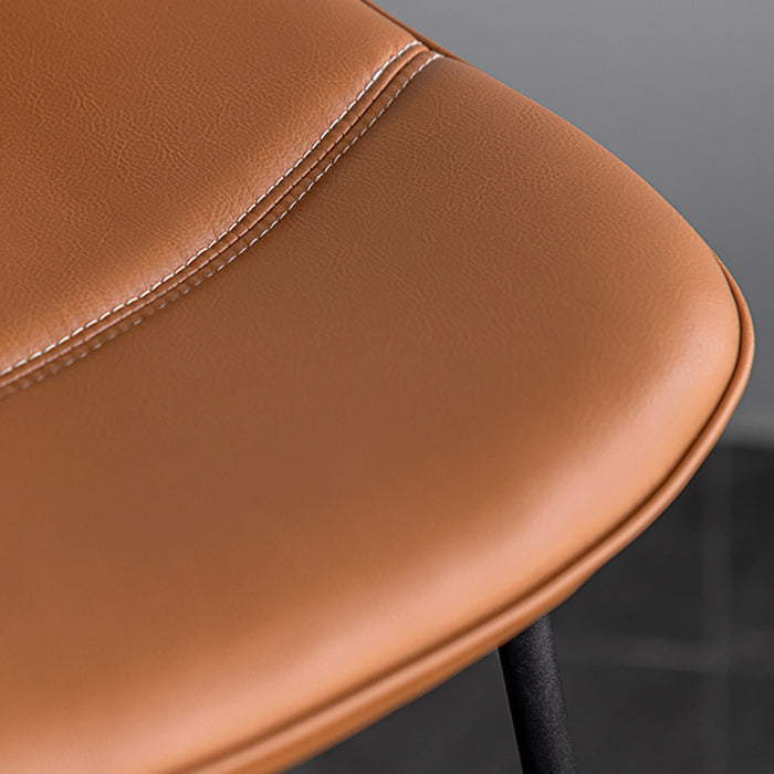 Minimalist Style Leather Counter Stool Low Back Stools with Metal Legs Clearhalo 'Bar Furniture' 'Bar Stools' 'bar_stools' 'furn' 'furn_bar_stools' 'Furniture' 'furniture_bar_stools' 'Kitchen & Dining Furniture' 4780524