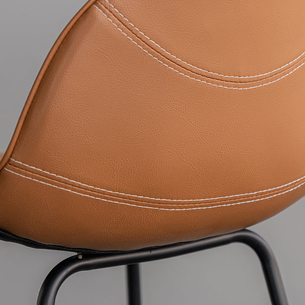 Minimalist Style Leather Counter Stool Low Back Stools with Metal Legs Clearhalo 'Bar Furniture' 'Bar Stools' 'bar_stools' 'furn' 'furn_bar_stools' 'Furniture' 'furniture_bar_stools' 'Kitchen & Dining Furniture' 4780525