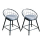 Nordic Style Bucket Counter Stools for Home Upholstered Bar Stools Black 2 Piece Set Short Stool(18"H) Clearhalo 'Bar Furniture' 'Bar Stools' 'bar_stools' 'furn' 'furn_bar_stools' 'Furniture' 'furniture_bar_stools' 'Kitchen & Dining Furniture' 4780536