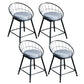 Nordic Style Bucket Counter Stools for Home Upholstered Bar Stools Black 4 Piece Set Short Stool(18"H) Clearhalo 'Bar Furniture' 'Bar Stools' 'bar_stools' 'furn' 'furn_bar_stools' 'Furniture' 'furniture_bar_stools' 'Kitchen & Dining Furniture' 4780538